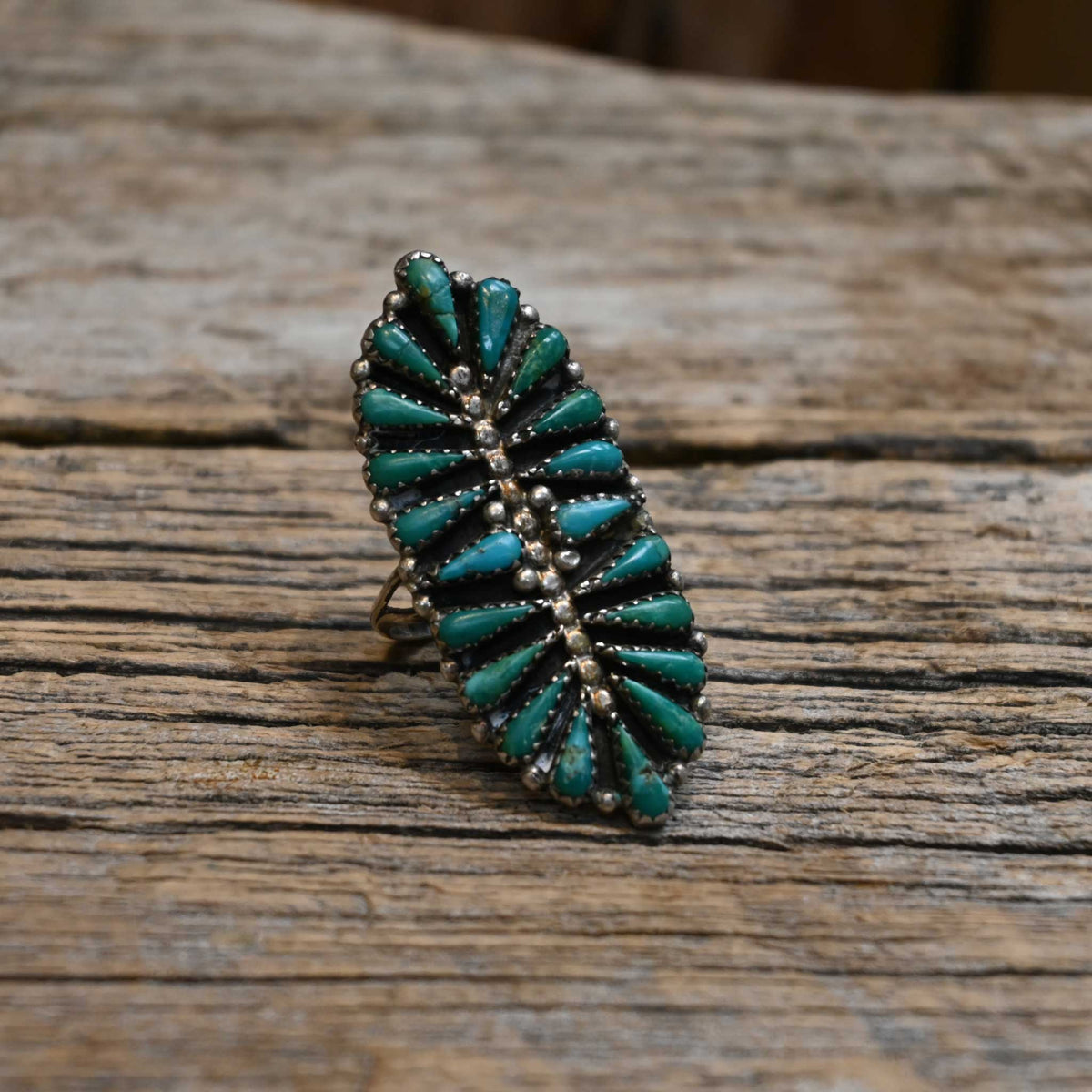Vintage Size 9 Turquoise Cluster Ring — Teskeys