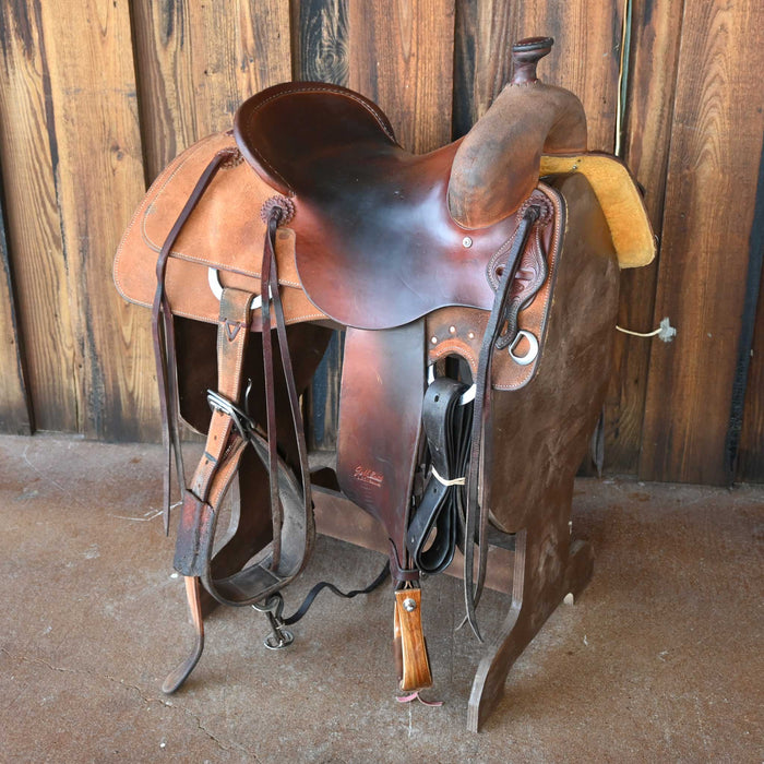 15" USED JEFF SMITH COW HORSE SADDLE