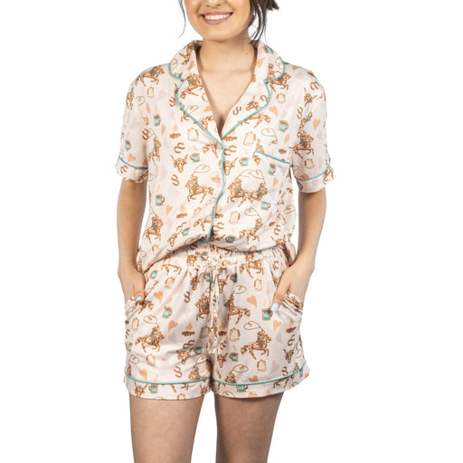 Howdy Hanny Coffee Cowgirl Pajama Set WOMEN - Clothing - Loungewear Howdy Hanny