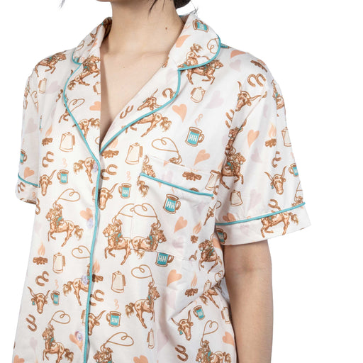 Howdy Hanny Coffee Cowgirl Pajama Set WOMEN - Clothing - Loungewear Howdy Hanny