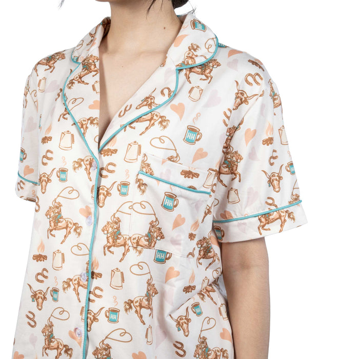Howdy Hanny Coffee Cowgirl Pajama Set WOMEN - Clothing - Loungewear Howdy Hanny