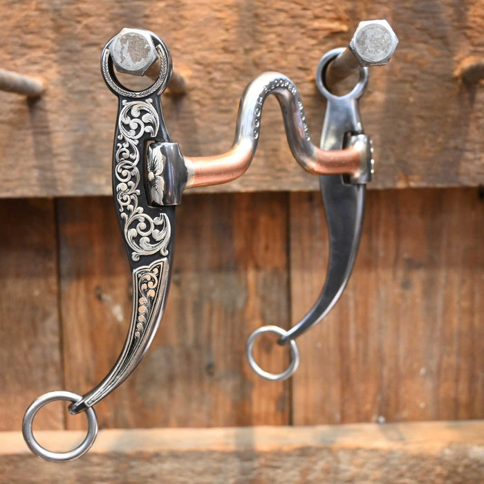 R. Looper #1099 Silver Mounted Port with Copper Bars Bit Tack - Bits R. Looper