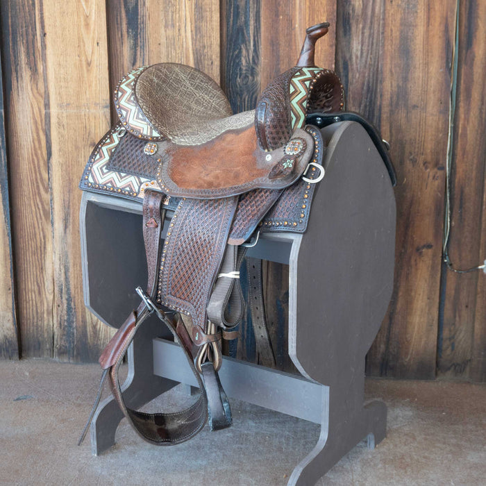 13.5" USED DOUBLE J POZZI PRO BARREL SADDLE