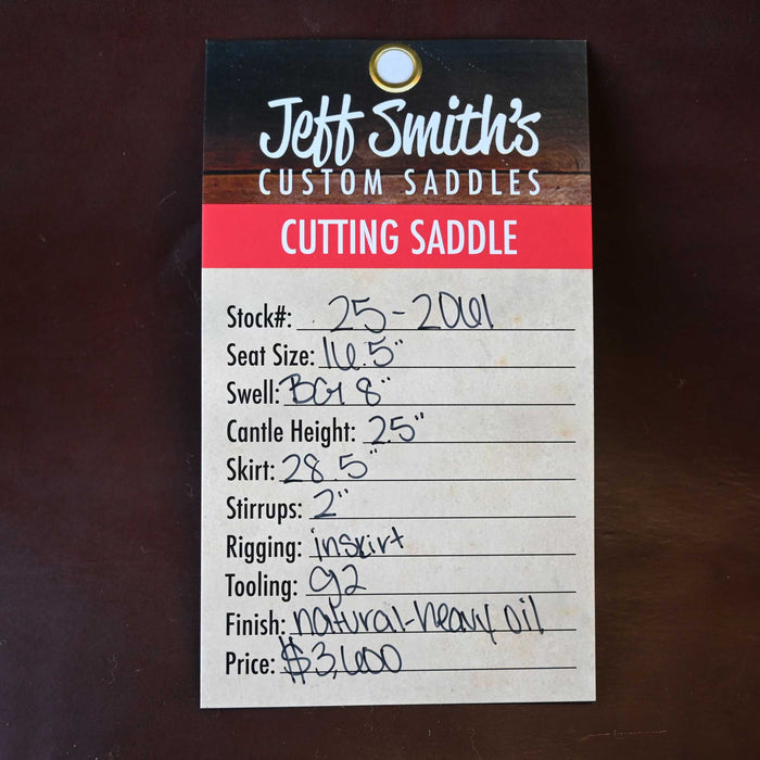 16.5" JEFF SMITH BEAU GALYEAN CUTTING SADDLE Saddles - New Jeff Smith