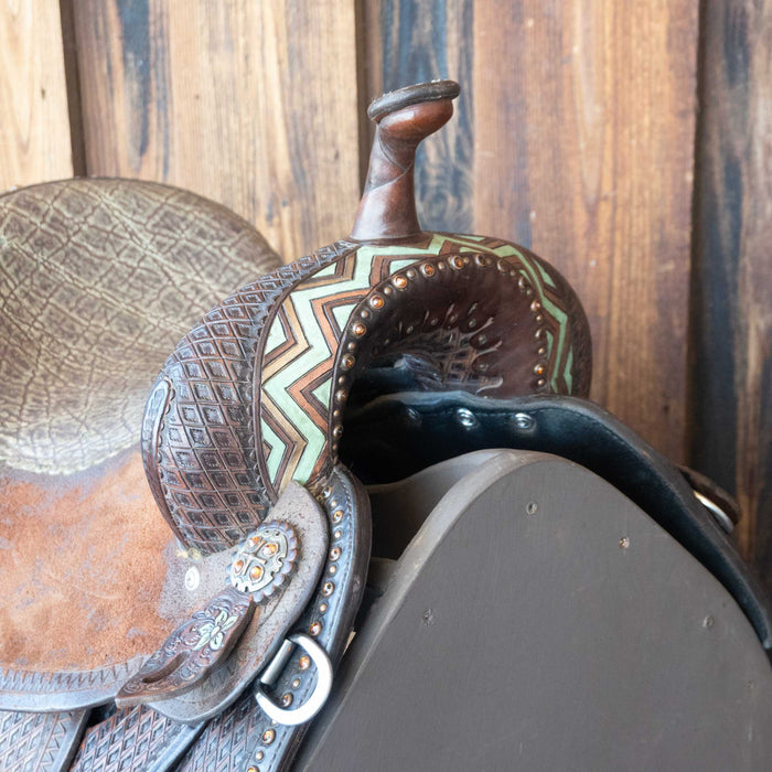 13.5" USED DOUBLE J POZZI PRO BARREL SADDLE