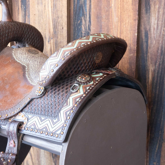 13.5" USED DOUBLE J POZZI PRO BARREL SADDLE