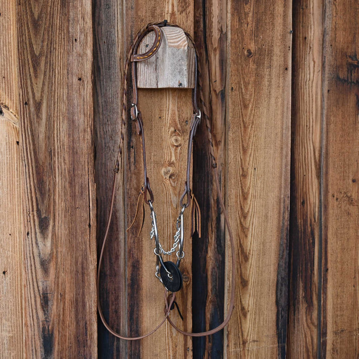Ed Wright Smooth Snaffle Bridle Rig w/Single Ear Headstall