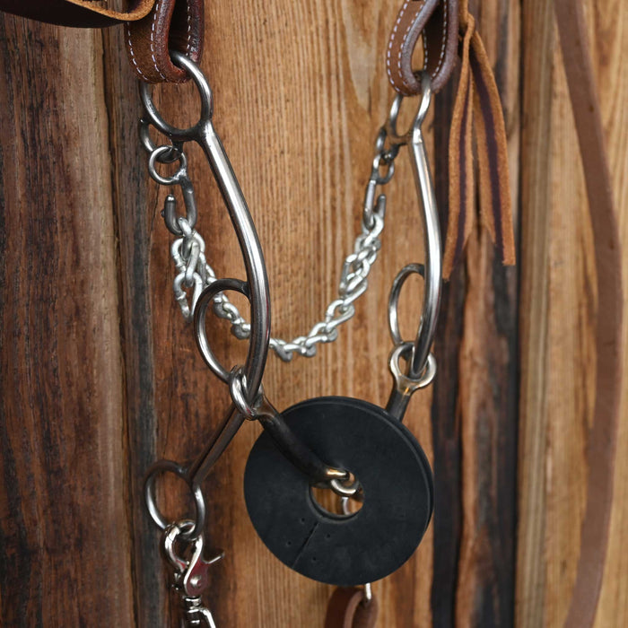 Ed Wright Smooth Snaffle Bridle Rig w/Single Ear Headstall