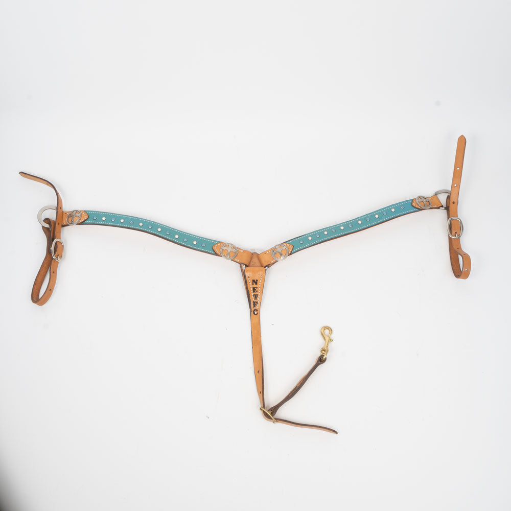 Used Teal Dimond Beaded Custom Breast Collar Sale Barn Teskey's