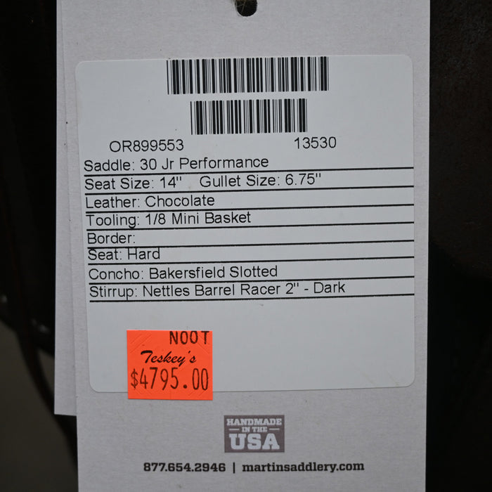 14" MARTIN JR. PERFORMANCE SADDLE Saddles - New Martin Saddlery