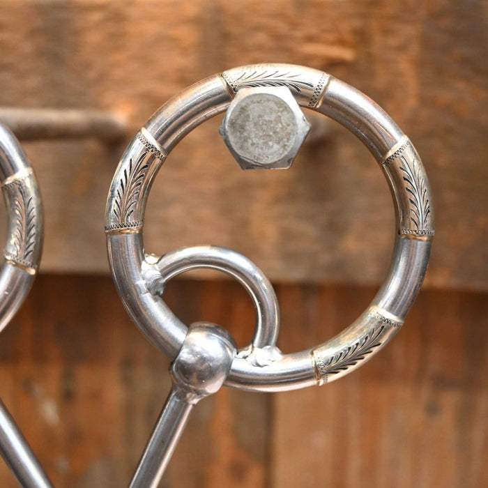Ryan Edmonds Silver Mounted Locked O-Ring Smooth Straight Snaffle Bit