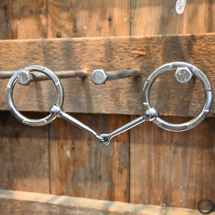 Ryan Edmonds Silver Mounted O-Ring Smooth Straight Snaffle Bit
