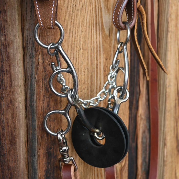 Ed Wright Smooth Snaffle Gag Bridle Rig w/Single Ear Headstall