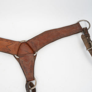 Used Teskey's Roping Breast Collar Border Tooled Sale Barn Teskey's