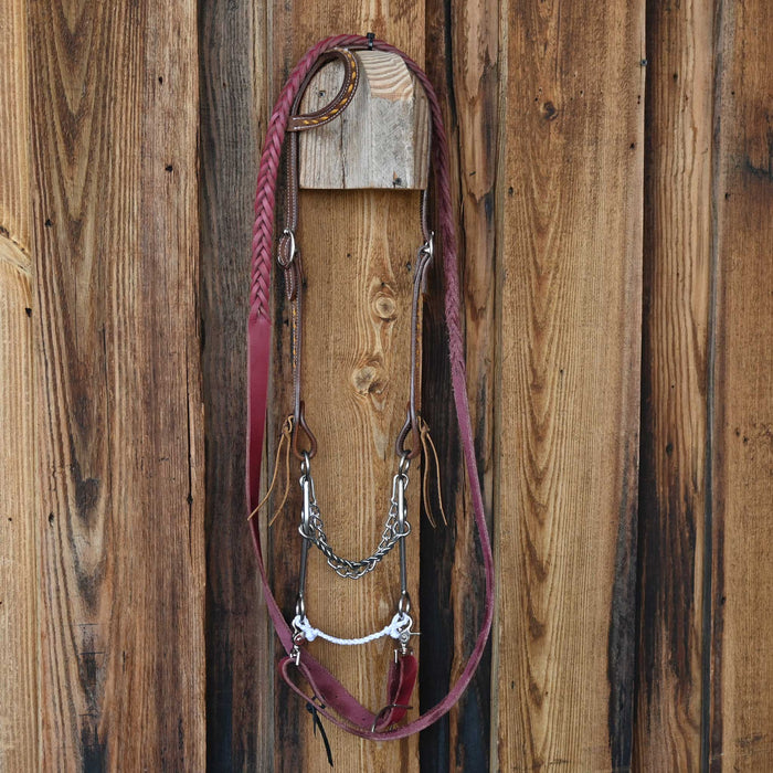 Ed Wright Twisted Wire Snaffle Gag Bridle Rig w/Single Ear Headstall