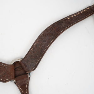 Used Jeff Smith Floral Tooled with Small Buckstitched Edge Breast Collar Sale Barn Teskey's