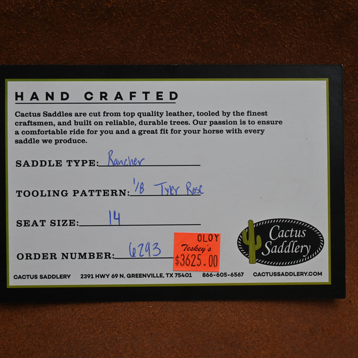14" CACTUS RANCH SADDLE Saddles - New CACTUS SADDLERY