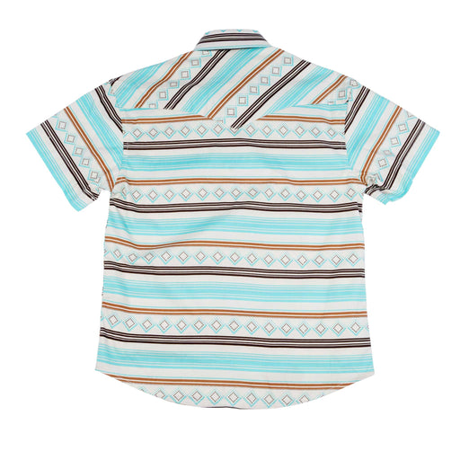 Rock & Roll Denim Boy's Teal Stripe Pearl Snap Shirt KIDS - Boys - Clothing - Shirts - Long Sleeve Shirts Panhandle