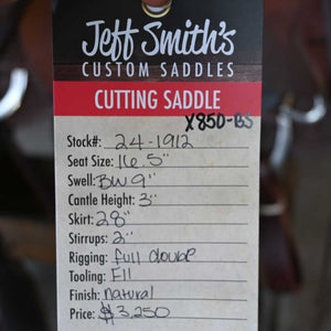 16.5" USED JEFF SMITH CUTTING SADDLE Saddles Jeff Smith   