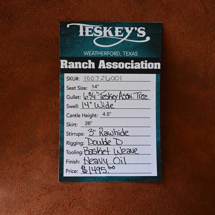 14" TESKEY'S RANCH ASSOCIATION SADDLE