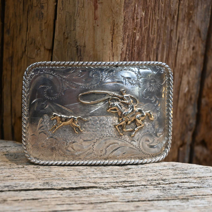 1950's Sunset Trails Roping Scene Belt Buckle