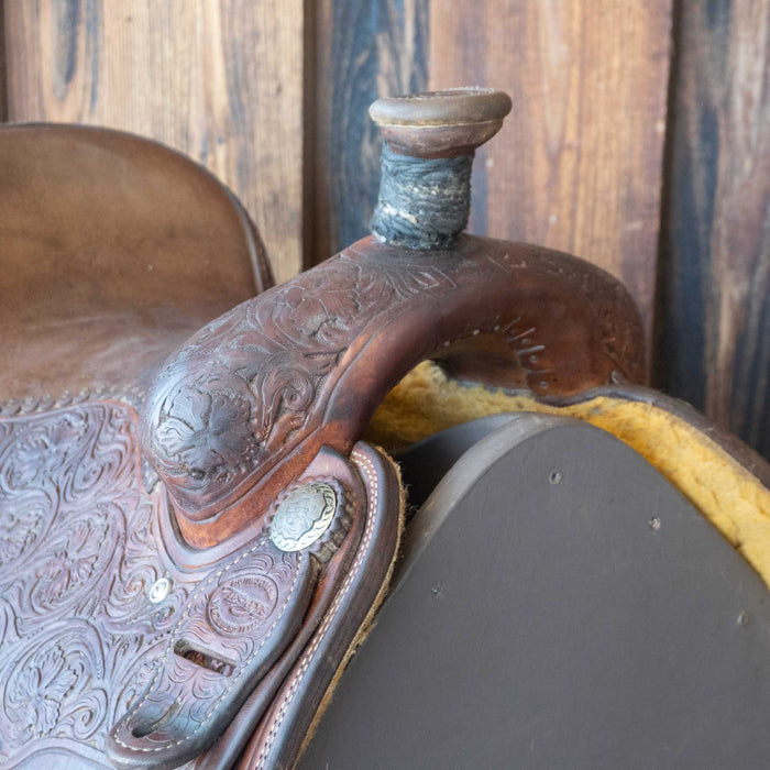 15.5" USED TESKEY'S TEAM ROPING SADDLE