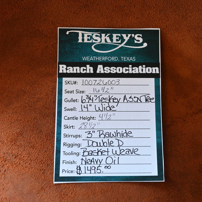 16.5" TESKEY'S RANCH ASSOCIATION SADDLE