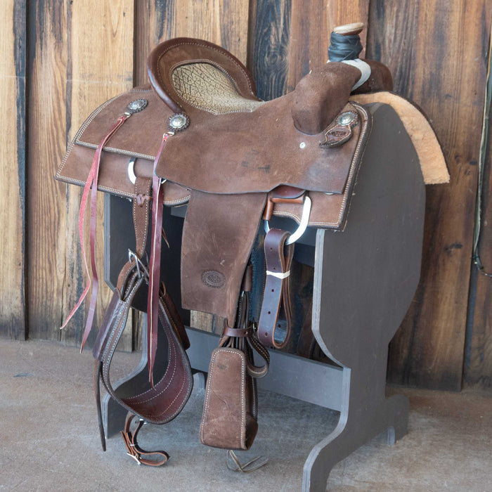 16" USED NRS TEAM ROPING SADDLE