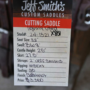 16" LIGHTLY USED JEFF SMITH CUTTING SADDLE Saddles Jeff Smith   