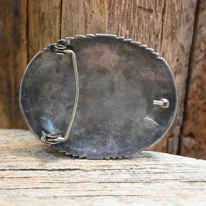 Vintage Sterling Silver & Turquoise Belt Buckle