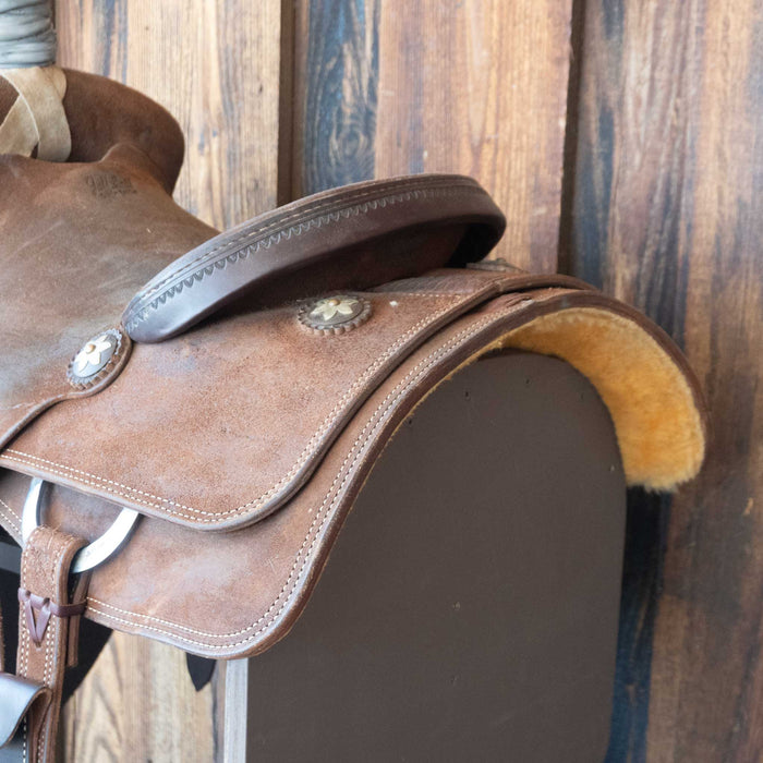 13.5" USED JEFF SMITH TEAM ROPING SADDLE