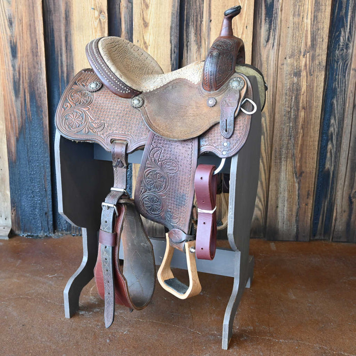 13.5" USED REINSMAN XTREME BARREL SADDLE