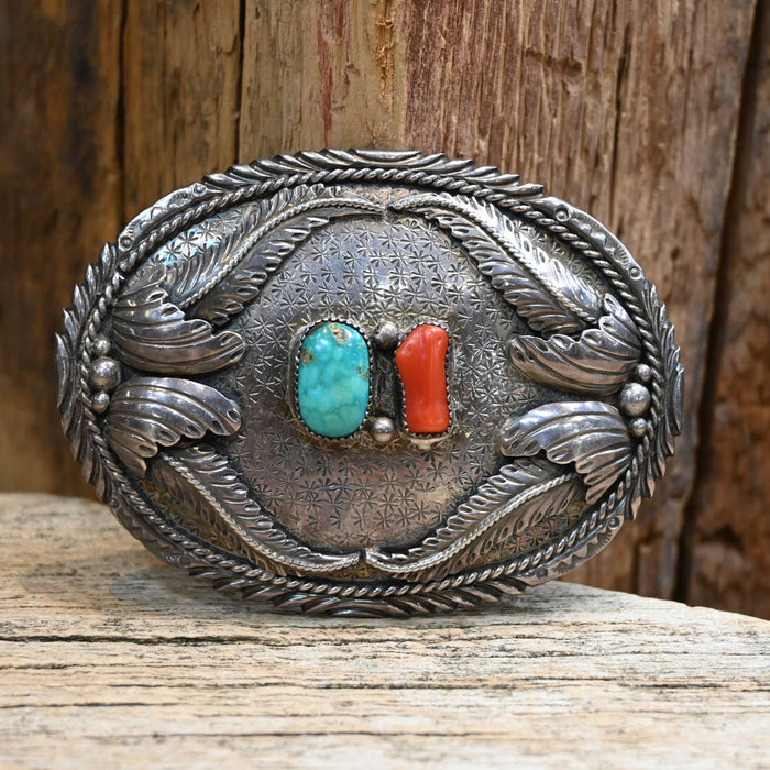 Vintage S.K. Emerson Turquoise Belt Buckle