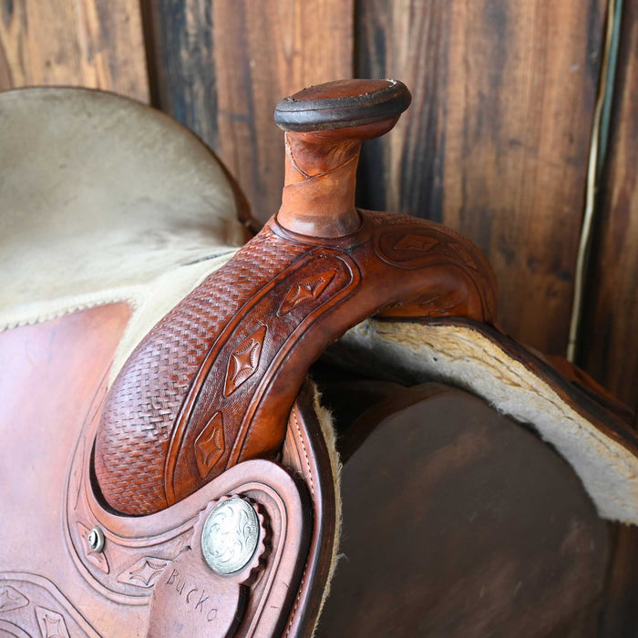 15.5" USED ALAMO TEAM ROPING SADDLE