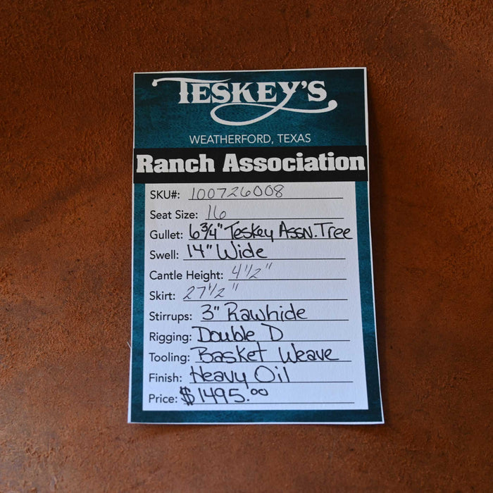 16" TESKEY'S RANCH ASSOCIATION SADDLE