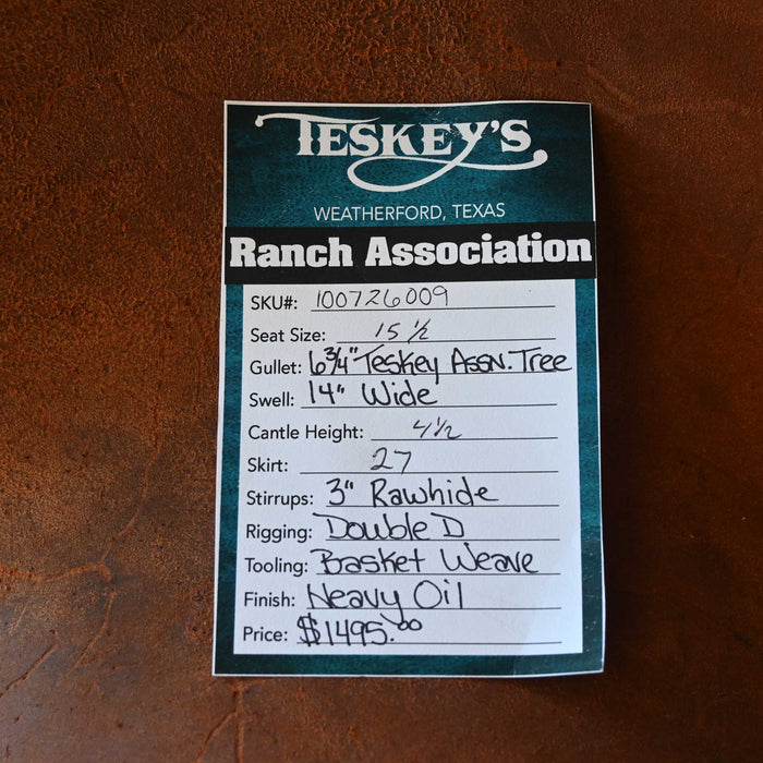 15.5" TESKEY'S RANCH ASSOCIATION SADDLE