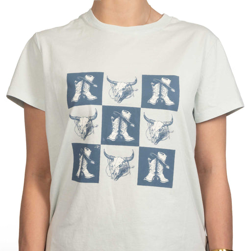 Flag & Anthem Women's Checkerboard Boot Tee WOMEN - Clothing - Tops - Short Sleeved Flag And Anthem