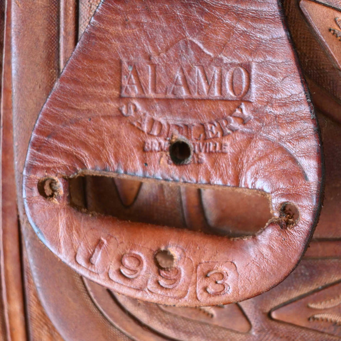 15.5" USED ALAMO TEAM ROPING SADDLE