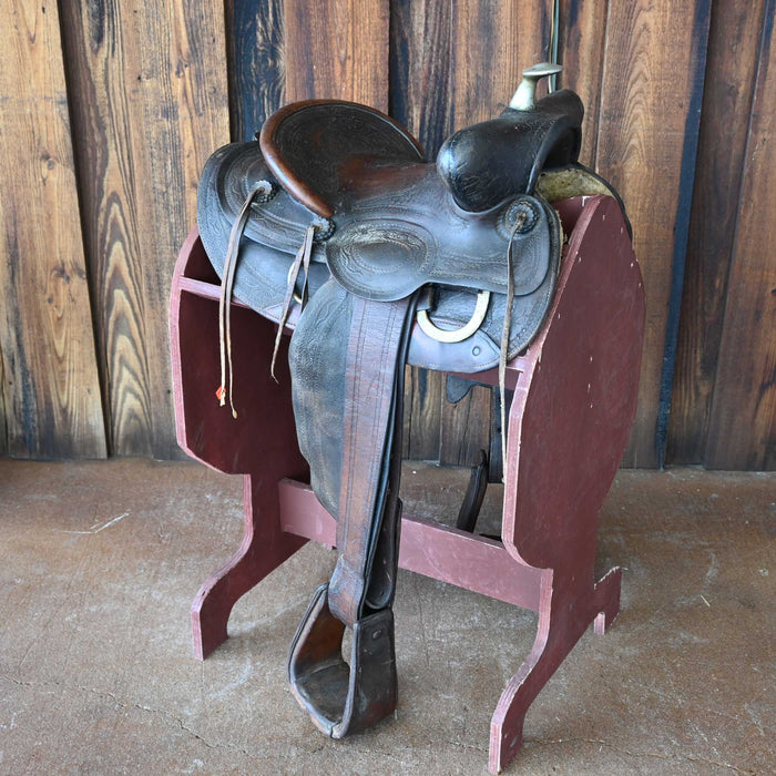 Antique Big Shell Cowboy Saddle