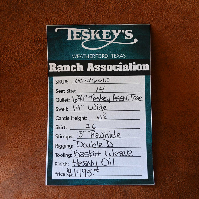 14" TESKEY'S RANCH ASSOCIATION SADDLE