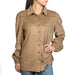 Cruel Denim Women's Brown Suede Top WOMEN - Clothing - Tops - Long Sleeved Cruel Denim