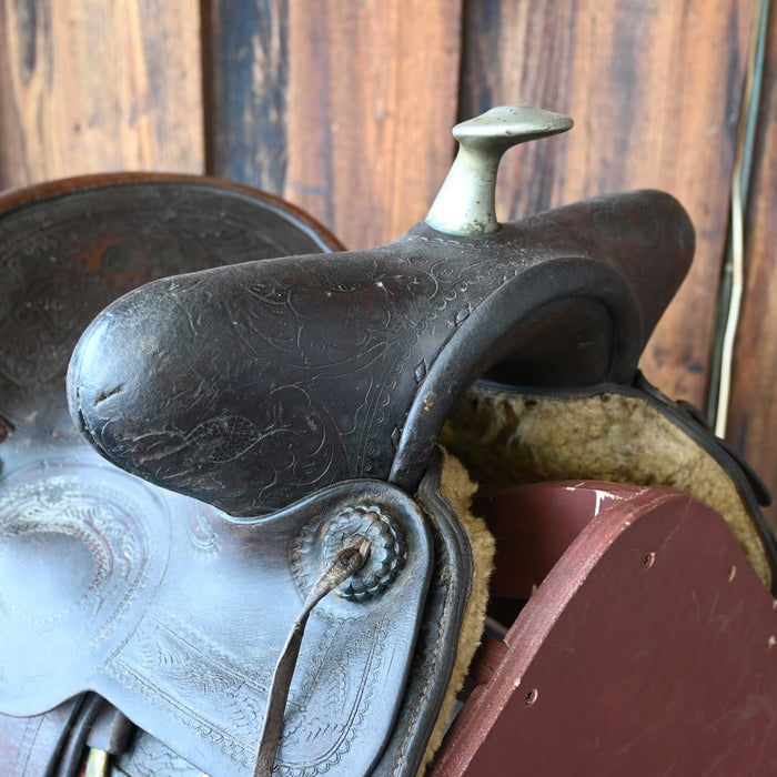 Antique Big Shell Cowboy Saddle
