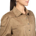 Cruel Denim Women's Brown Suede Top WOMEN - Clothing - Tops - Long Sleeved Cruel Denim