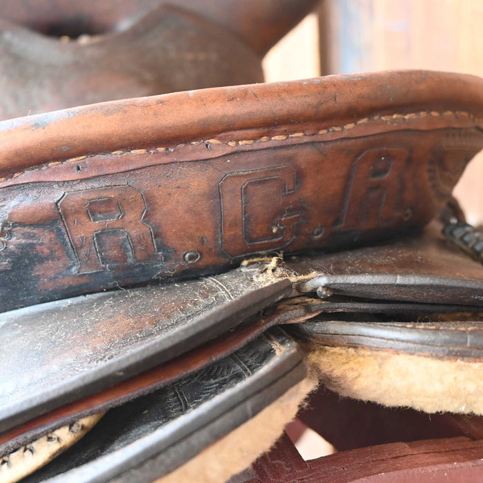 Antique Big Shell Cowboy Saddle