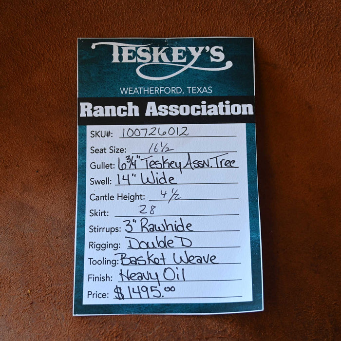 16.5" TESKEY'S RANCH ASSOCIATION SADDLE