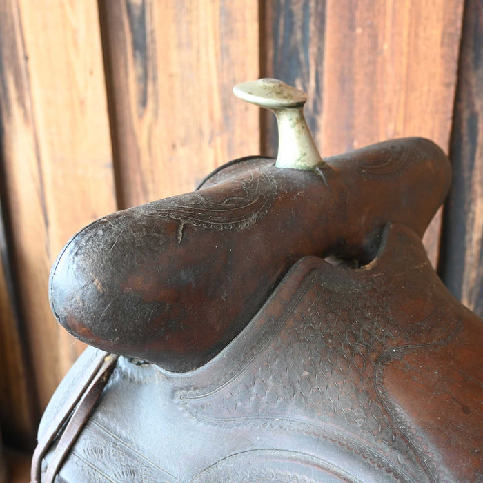 Antique Big Shell Cowboy Saddle