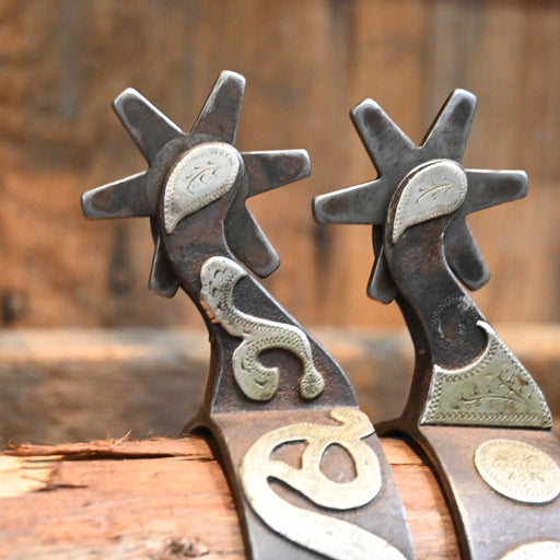 Holtma Silver Mounted 8 pt. Spurs Tack - Spurs Pat Ray Castleberry