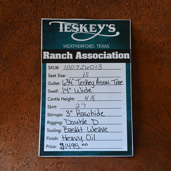 15" TESKEY'S RANCH ASSOCIATION SADDLE