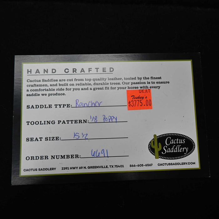 15.5" CACTUS RANCH SADDLE