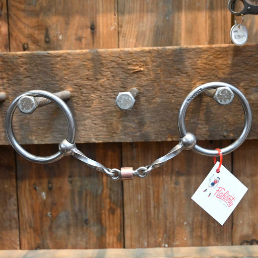 Flaharty O-Ring Square Twist Dogbone Roller Snaffle Tack - Bits Flaharty